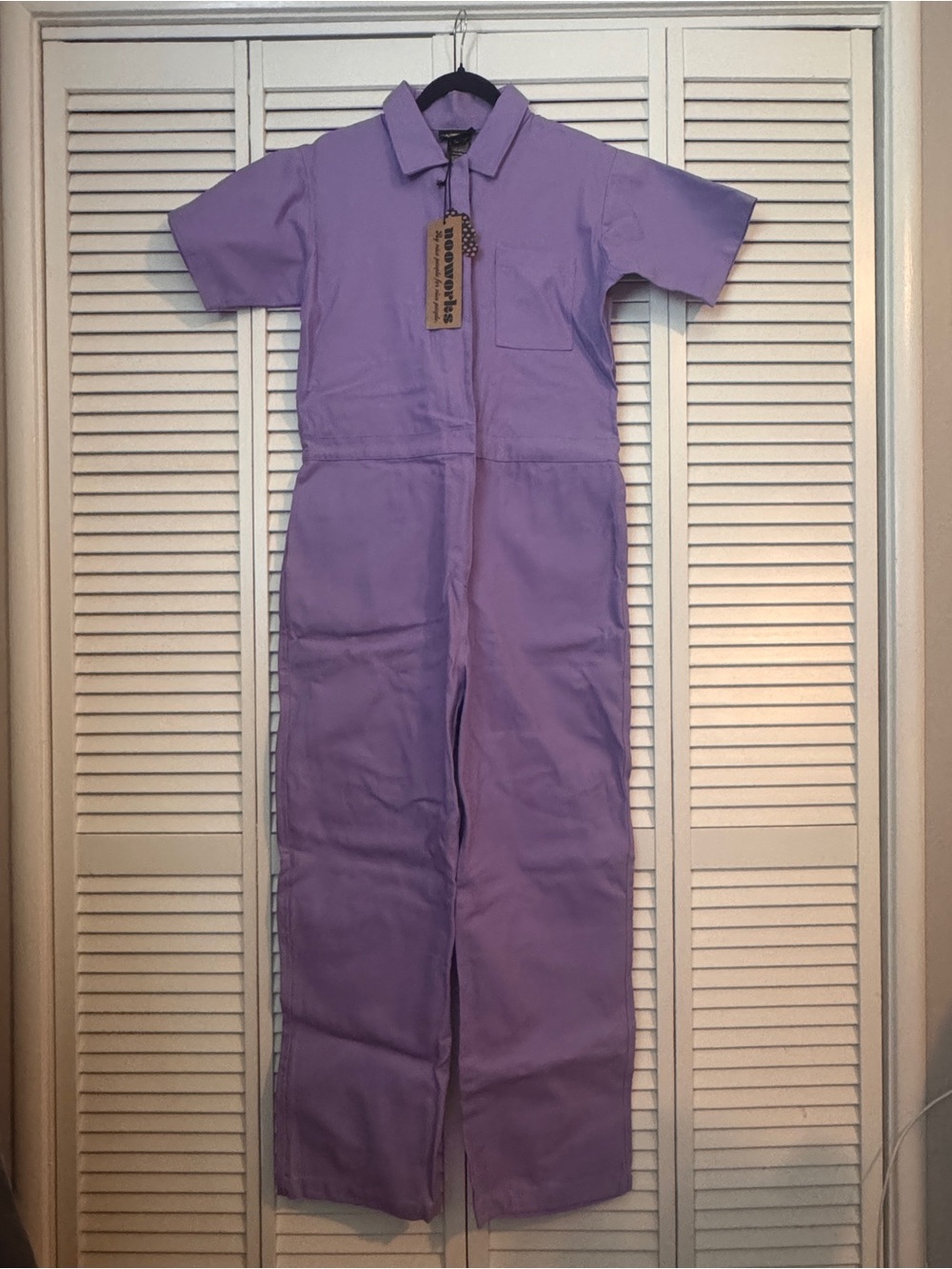 NOOWORKS Lilac Short-Sleeve Utility Jumpsuit for Women - Picture 3 of 7